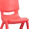 Flash Furniture Red Plastic Stackable School Chair with 15.5'' Seat Height, PK4 4-YU-YCX4-005-RED-GG - alternate 5